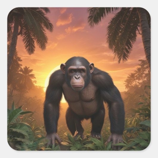 ハンサムなチンプ スクエアシール (正面)