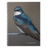 ハンサムなツバメ：針金に鳥 ノートブック (正面)
