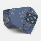 ハンサムなネイビーブルーフローラ植物学 ネクタイ (ロール)