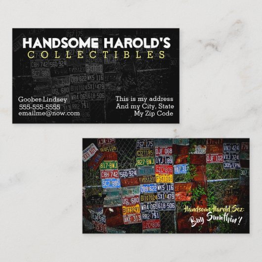 ハンサムなハロルドのラベル 名刺 (正面/裏面)