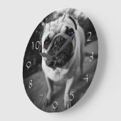 ハンサムなパグ ラージ壁時計 (傾斜)