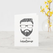 ハンサムなヒップスターハッピーバースデーカード カード (黄色い花)