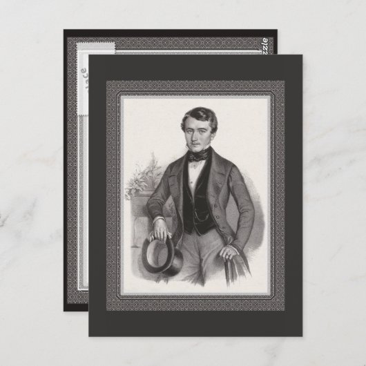 ハンサムなビーダーマイヤーのエレガントヴィンテージ ポストカード (正面/裏面)