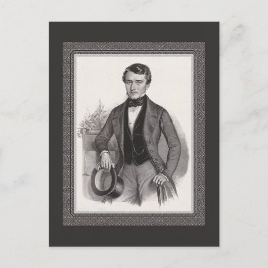 ハンサムなビーダーマイヤーのエレガントヴィンテージ ポストカード (正面)