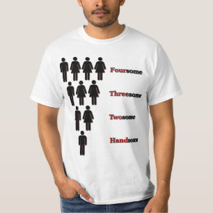 ハンサムなフォーサムのThreesomeのTwosome Tシャツ