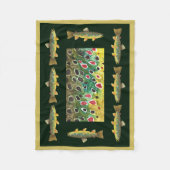 ハンサムなブラウンマス釣り フリースブランケット (正面)