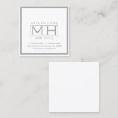 ハンサムなプロフェッショナル スクエア名刺 (正面/裏面)