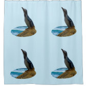 ハンサムなペンギン シャワーカーテン (正面)