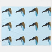 ハンサムなペンギン フリースブランケット (正面(横))