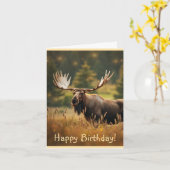 ハンサムなムース カード (黄色い花)