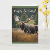 ハンサムなムース カード (黄色い花)