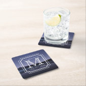 ハンサムなモノグラムの美しい景色の写真のシンプル スクエアペーパーコースター (インサイチュ)