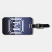 ハンサムなモノグラムの美しい景色の写真のシンプル ラゲッジタグ (正面横)