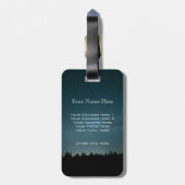 ハンサムなモノグラムの美しい景色の写真のシンプル ラゲッジタグ (裏面縦)
