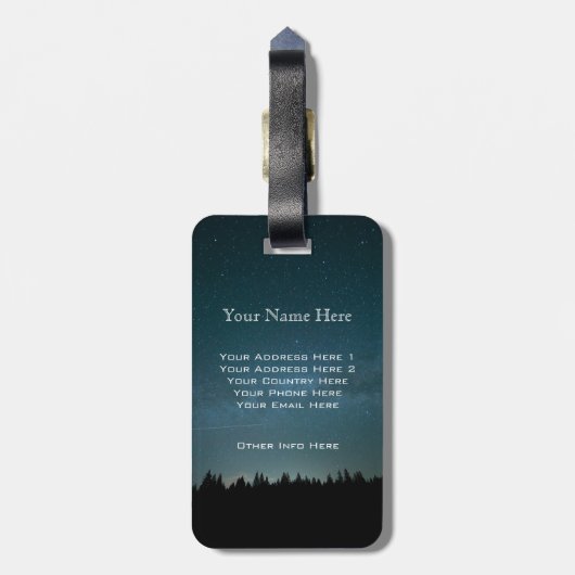 ハンサムなモノグラムの美しい景色の写真のシンプル ラゲッジタグ (裏面縦)