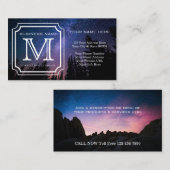 ハンサムなモノグラムの美しい景色の写真のシンプル 名刺 (正面/裏面)