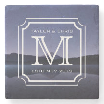 ハンサムなモノグラムビューティフルランドスケープフォトシンプル