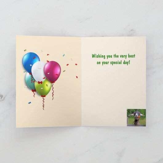 ハンサムなヤギ誕生日 カード (内部)