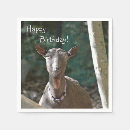 ハンサムなヤギ スタンダードカクテルナプキン (正面)