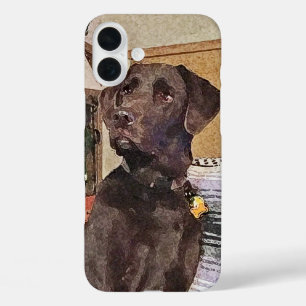 ハンサムなラブラドールレトリエバーテクスチャード芸術プロファイル iPhone 16 PLUSケース