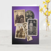 ハンサムなヴィンテージのポートレートが付いている陽気なメッセージカード カード (黄色い花)