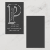 ハンサムな手紙Pのカメラマンのmanogramを活字に組んで下さい スクエア名刺 (正面/裏面)