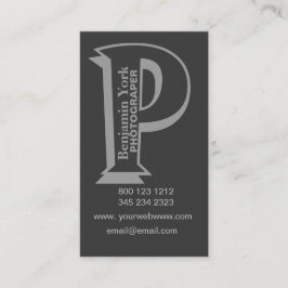 ハンサムな手紙Pのカメラマンのmanogramを活字に組んで下さい スクエア名刺