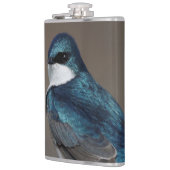 ハンサムな木ツバメ松の鳥をワイヤーに フラスク (左)