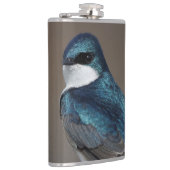 ハンサムな木ツバメ松の鳥をワイヤーに フラスク (右)