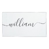 ハンサムな男性の名前ホワイトブラックスクリプト 枕カバー (裏面)