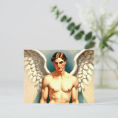 ハンサムな男性の天使 ポストカード (スタンド正面)