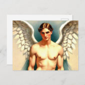 ハンサムな男性の天使 ポストカード (正面/裏面)