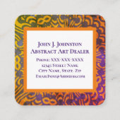 ハンサムな紫とオレンジ スクエア名刺 (正面)