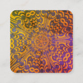 ハンサムな紫とオレンジ スクエア名刺 (裏面)