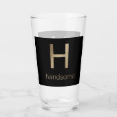 ハンサムな金ゴールドとブラックガラスのカップ タンブラーグラス (裏面)