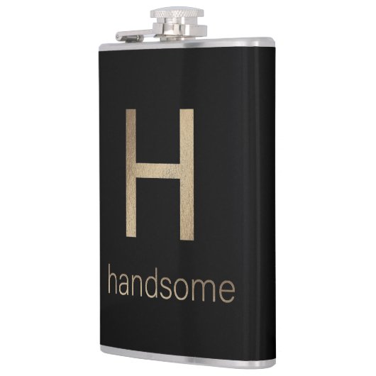ハンサムな金ゴールドとブラック |ビニール包まれたフラスコ フラスク (左)