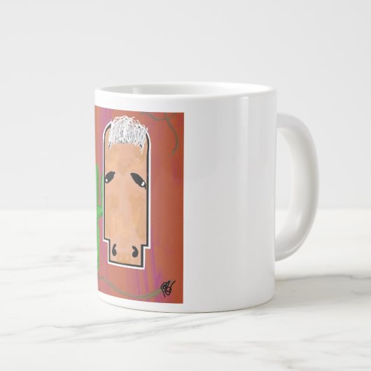 ハンサムな馬のマグ ジャンボコーヒーマグカップ (正面右)