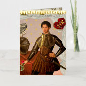 ハンサムな騎士ゴールドフォイルカード 箔グリーティングカード (正面)