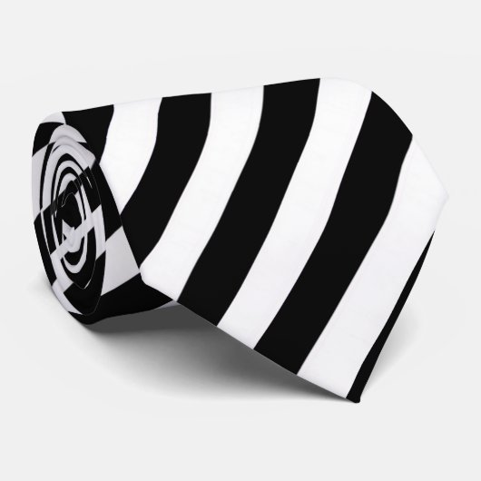 ハンサムな黒と白ストライプののネックタイ ネクタイ (ロール)