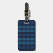 ハンサムな黒と青の格子縞 ラゲッジタグ (正面縦)