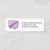 ハンサムもしなおもしろいデートすること通話カードであること スキニー名刺 (正面)