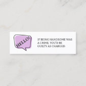 ハンサムもしなおもしろいデートすること通話カードであること スキニー名刺 (正面)