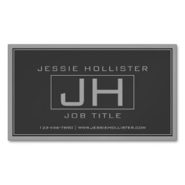 ハンサムグレー&ダークグレープロフェッショナル マグネット名刺