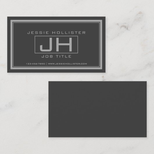 ハンサムグレー&ダークグレープロフェッショナル 名刺 (正面/裏面)