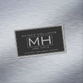 ハンサムスタイリッシュグレイ&ブラックプロフェッショナル マグネット名刺 (インサイチュ)