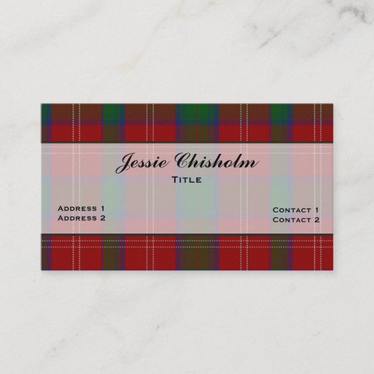 ハンサムチスホルムファミリータータンチェックプレイドカスタム 名刺 (正面)