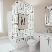 ハンサムディアバックモノグラムイニシャル シャワーカーテン (インサイチュ)