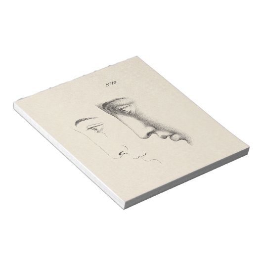 ハンサムマンズプロフィールアンティークフランスの版木、銅版、版画 ノートパッド (アングル)