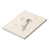 ハンサムマンズプロフィールアンティークフランスの版木、銅版、版画 ノートパッド (回転)