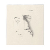 ハンサムマンズプロフィールアンティークフランスの版木、銅版、版画 ノートパッド (正面)